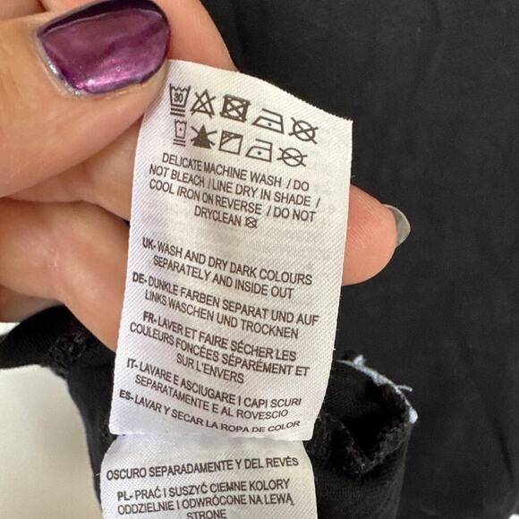 Boden Women's Black Long Sleeve Cotton V-neck Notched Collared Shirt, Size M EUC - Picture 6 of 7